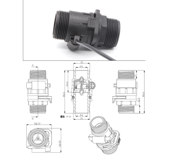 ZJMAZ-25 外牙1寸水流量传感器 可拆卸清洗霍尔流量计园林灌溉