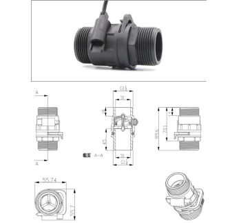ZJMAZ-32 外牙1.2寸水流量传感器 可拆卸清洗霍尔流量计园林灌溉
