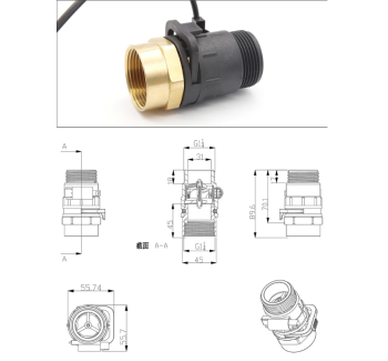ZJMAZ-32 内牙1.2寸水流量传感器 可拆卸清洗霍尔流量计园林灌溉