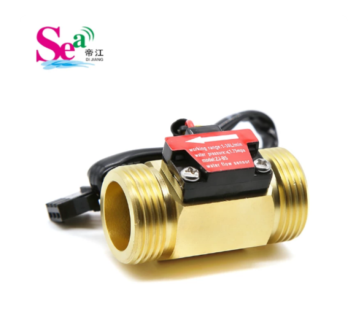 B5 DN20 50mm Brass Hall Effect Water Flow Sensor for Water Heaters, High-Precision Liquid Flow Meter for Water Temperature and Flow Monitoring